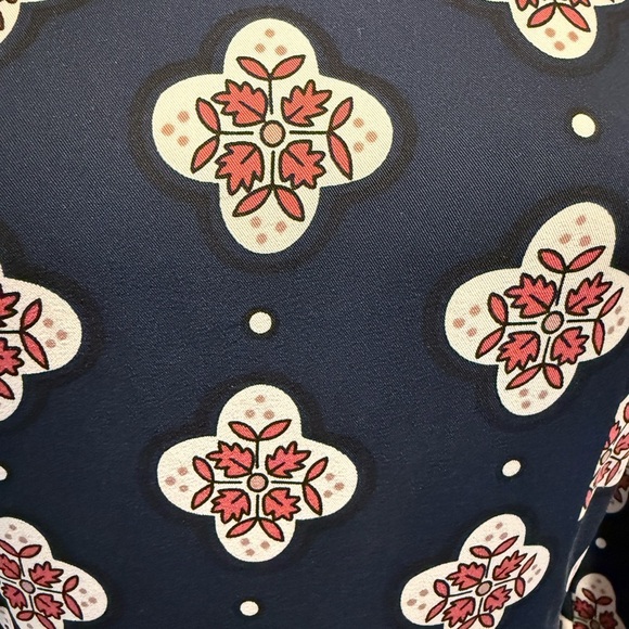 Loft Navy Blue w/Geometric Pattern Shift Dress - Picture 3 of 5